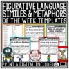 Similes and Metaphors Figurative Language Worksheets