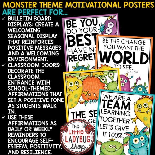 Outer Space Aliens Monsters Theme Classroom Décor Posters Positive Affirmations