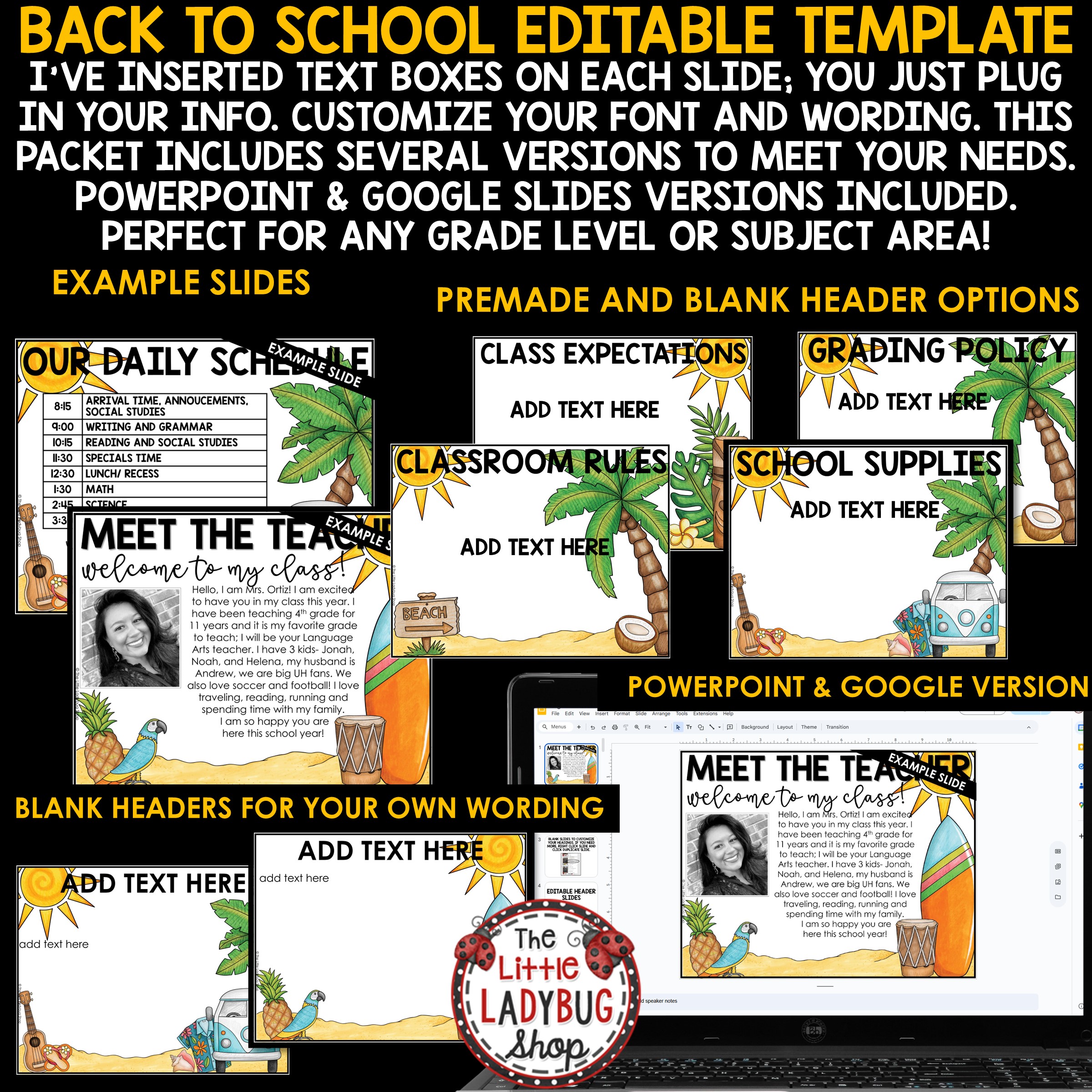 Hawaiian Tropical Beach Theme Classroom Décor Bundle Ocean Coastal Paradise