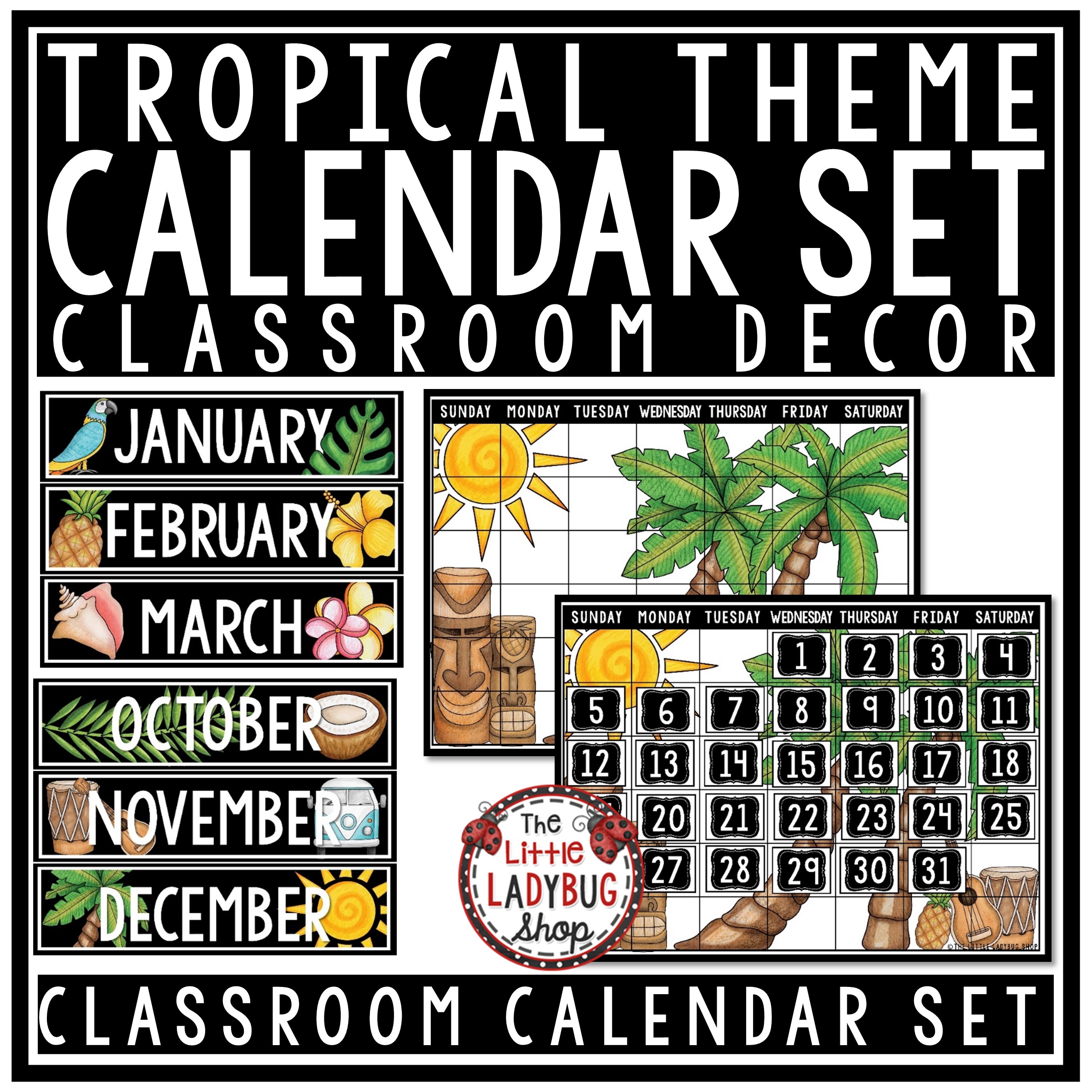 Hawaiian Tropical Beach Theme Classroom Décor Bundle Ocean Coastal Paradise