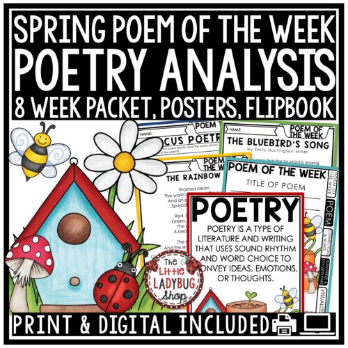 Spring Poem of the Week Poetry Analysis 4th, 5th Grade