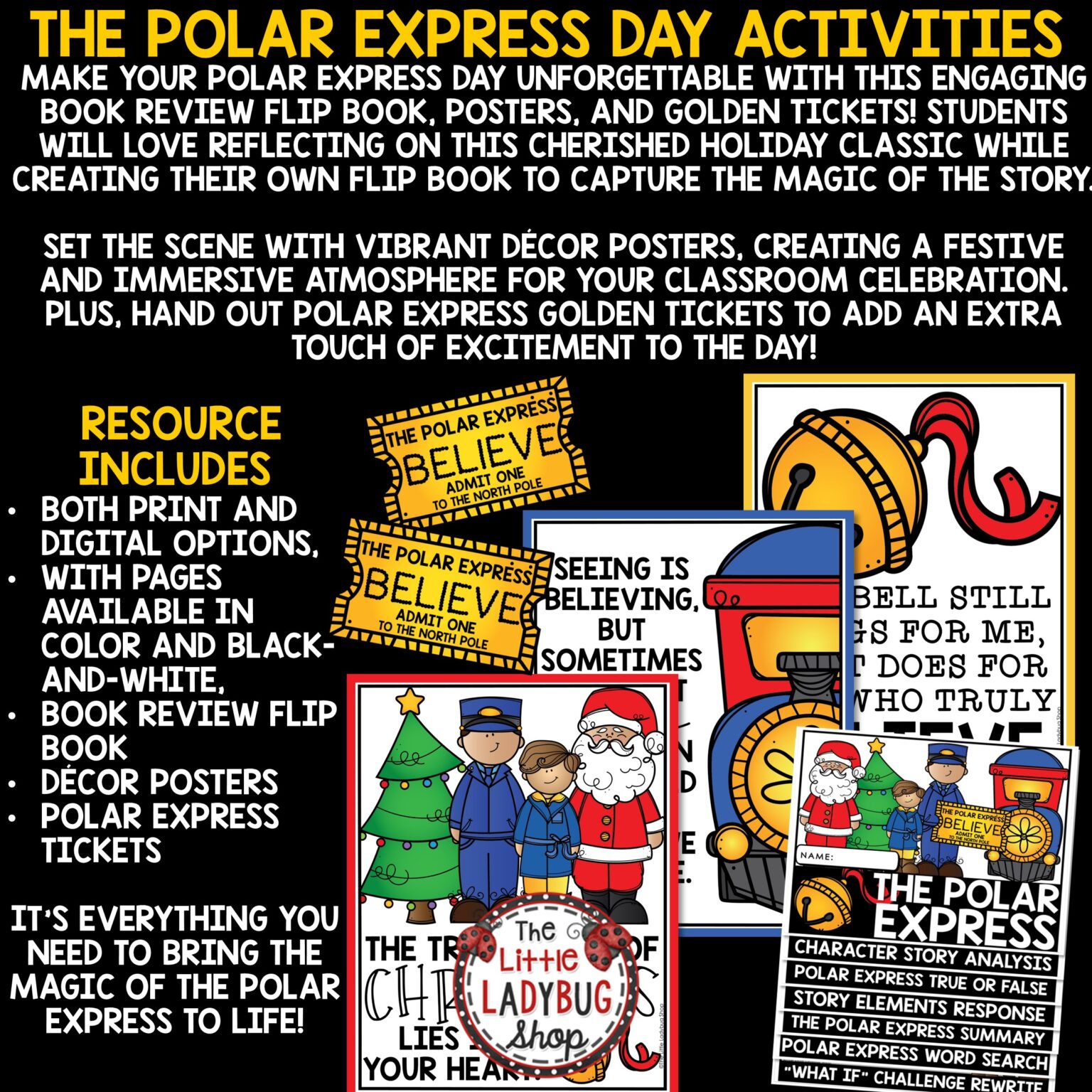 The Polar Express Day Bulletin Board Christmas Activities - The Little ...