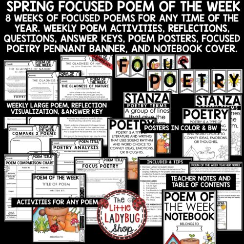 Spring Poem of the Week Poetry Unit Reading Comprehension Passages