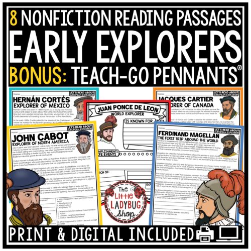 European Spanish Exploration Explorers Worksheets Reading Passages 3rd 4th Grade