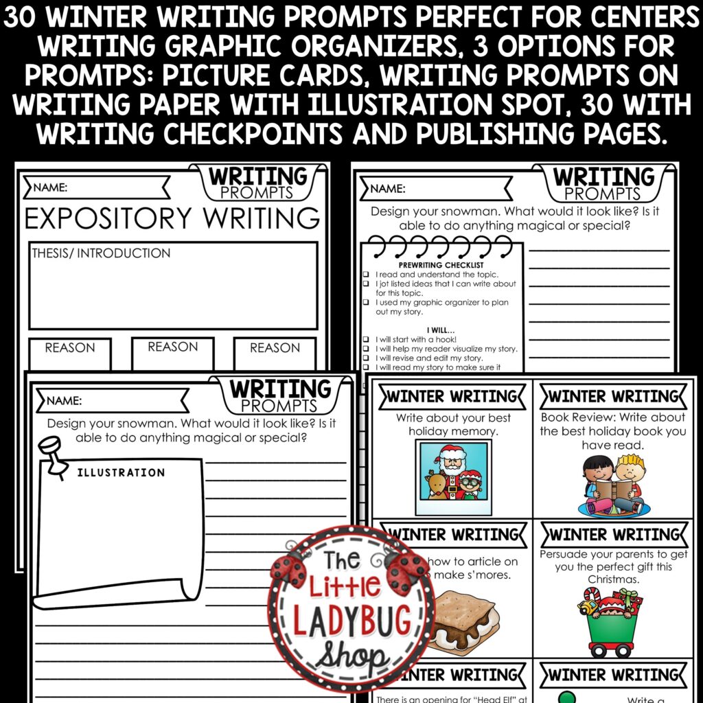 December January Winter Writing Prompts 3rd 4th Grade - The Little ...