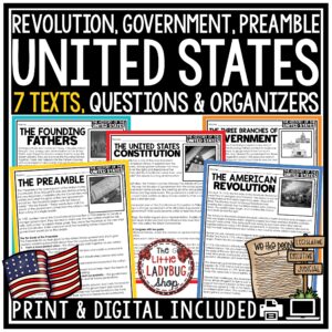 US History Activities Constitution Day Founding Fathers 3 Branches of Government
