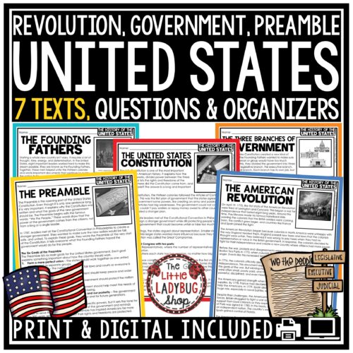 US History Activities Constitution Day Founding Fathers 3 Branches of Government