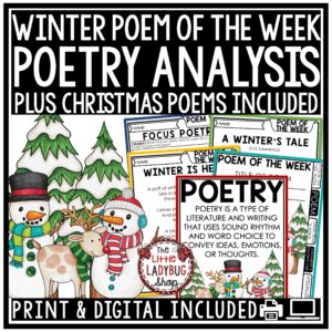 Winter Poem of the Week Poetry Analysis 4th, 5th Grade