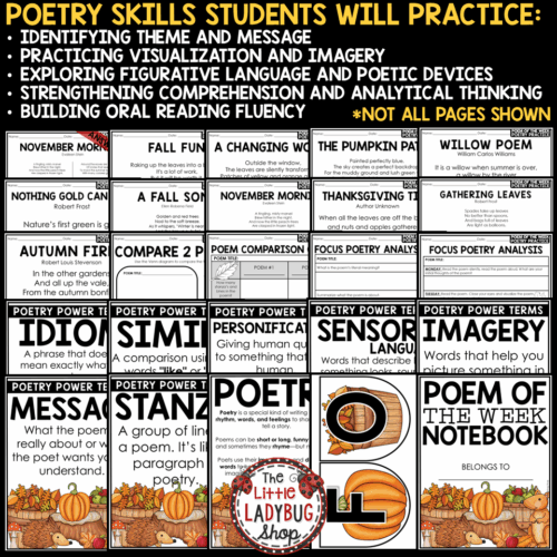 Autumn Poem Fall October Poetry Reading Comprehension Passages 3rd 4th 5th Grade