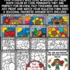 Fall Color by Code Multiplication 3rd 4th grade upper elementary students