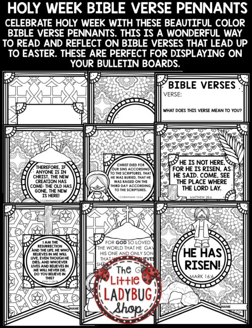 Easter Holy Week Bible Verses Coloring