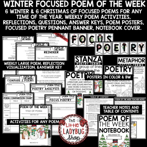 Winter Poem of the Week Poetry Analysis 4th, 5th Grade