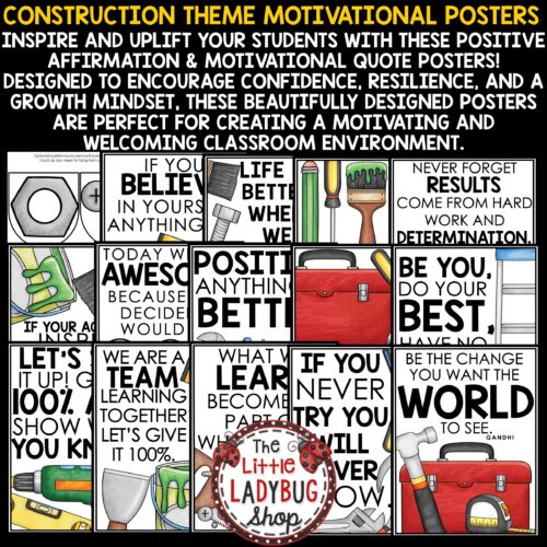 Build It Toolbox Under Construction Theme Classroom Decor Motivational Posters