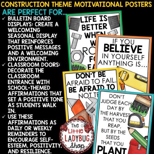 Build It Toolbox Under Construction Theme Classroom Decor Motivational Posters