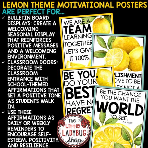 Rustic Nature Fresh Lemon Theme Classroom Décor Posters Country Farmhouse