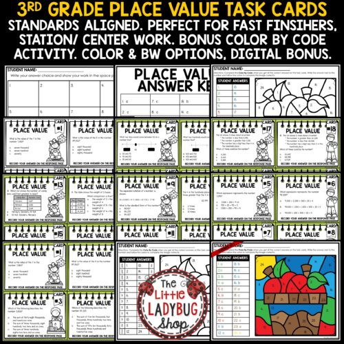 3rd Grade Math Place Value STAAR Test Prep Problem Solving