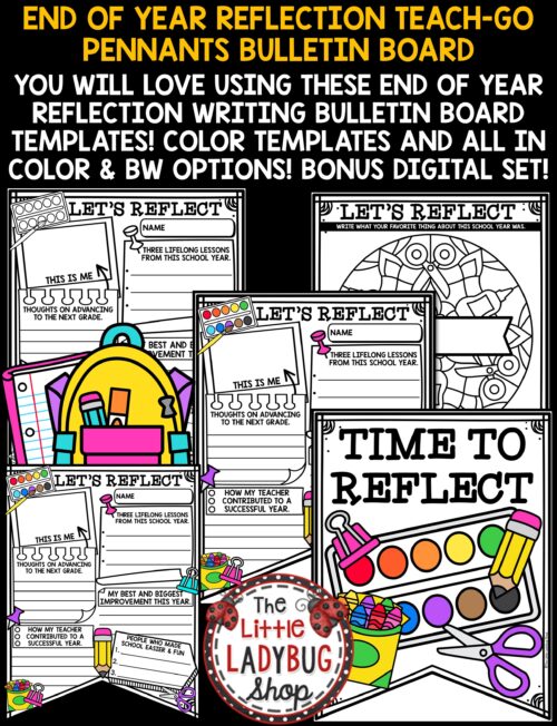 End of Year Writing Reflection Activity Poster for upper elementary students in 3rd, 4th and 5th grade