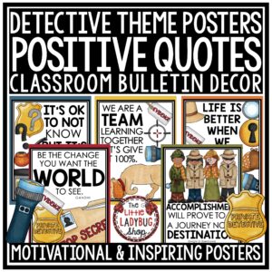 Detective Mystery Classroom Décor Theme Inspiration Positive Affirmation Posters
