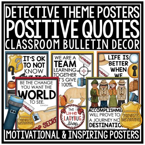 Detective Mystery Classroom Décor Theme Inspiration Positive Affirmation Posters