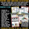 Poetry Writing Unit Activities 3rd 4th Grade Elements of Poetry Month Posters