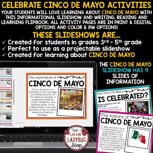 Cinco de Mayo Reading Passage Writing Activities Slideshow