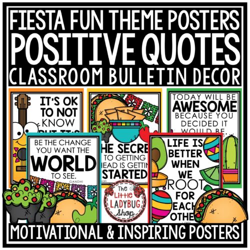 Fiesta Party Theme Positive Affirmations Posters Bulletin