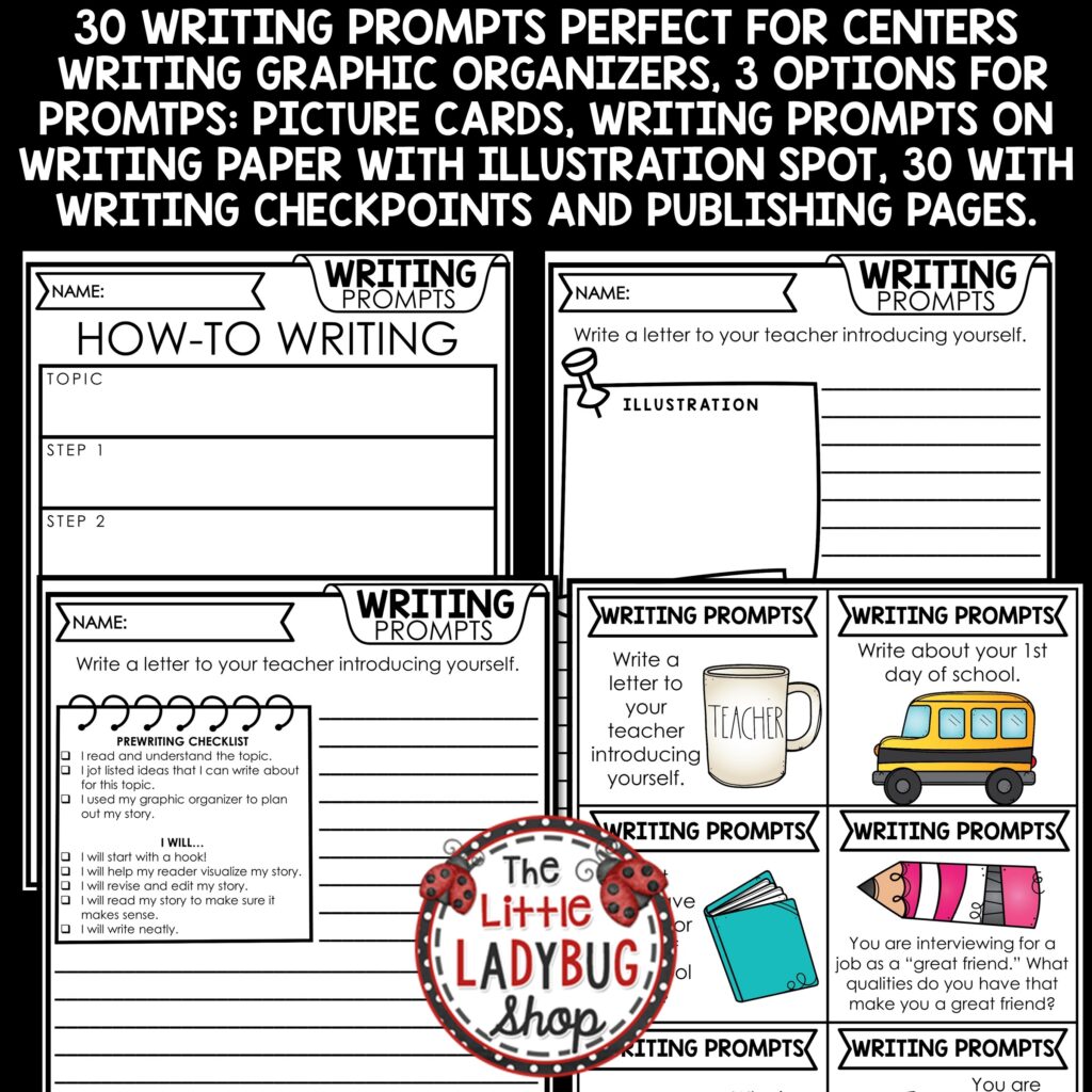 August September Back to School Writing Prompts 3rd 4th Grade - The ...