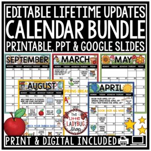 Editable Monthly Calendar 2025 2026 Templates Printable Class News Communication