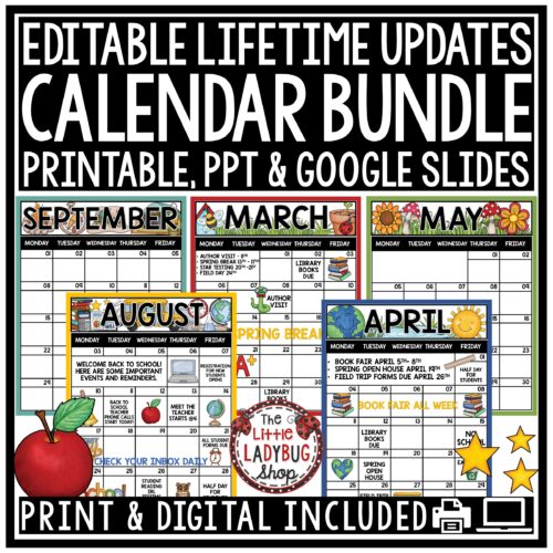 Editable Monthly Calendar 2025 2026 Templates Printable Class News Communication