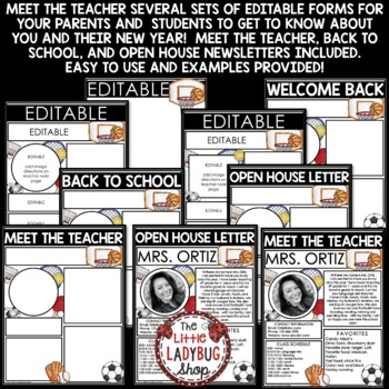 Sports Theme Welcome Back to School Letter Meet The Teacher Template Editable-2