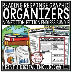 Story Element Fiction Nonfiction Reading Response Graphic Organizer Book Review-1