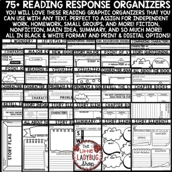 Story Element Fiction Nonfiction Reading Response Graphic Organizer Book Review-4