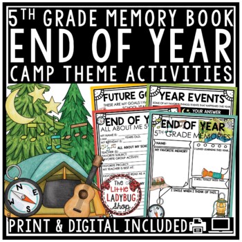 Summer Camping Theme 5th Grade End of Year Memory Book Writing Activity Project-1