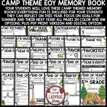 Summer Camping Theme 5th Grade End of Year Memory Book Writing Activity Project-2