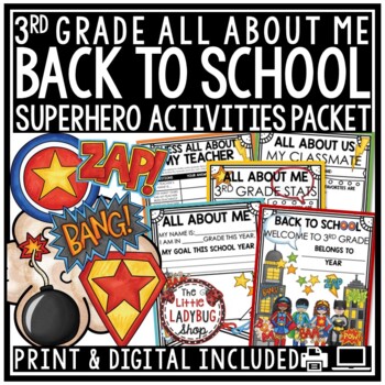Superhero Back to School Activities 3rd Grade All About Me Beginning of the Year-1
