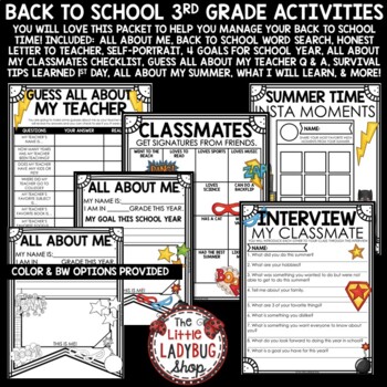 Superhero Back to School Activities 3rd Grade All About Me Beginning of the Year-3