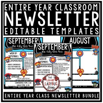 Editable Classroom Newsletter School Newsletter Template August Classroom Newsletter Template Monthly Classroom Newsletter