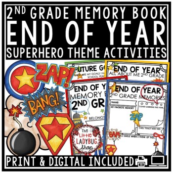 Superhero Theme 2nd Grade Project End of Year Memory Book Writing Activities-1