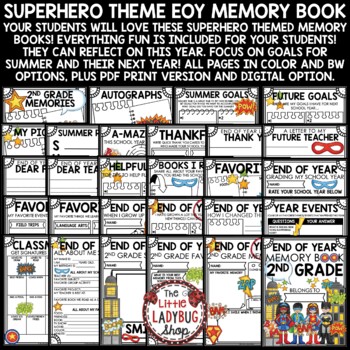 Superhero Theme 2nd Grade Project End of Year Memory Book Writing Activities-2
