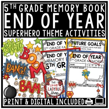 Superhero Theme 5th Grade Project End of Year Memory Book Writing Activities-1