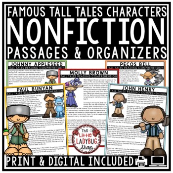 Tall Tales Genre Reading Comprehension Passages, Writing Graphic Organizers-2