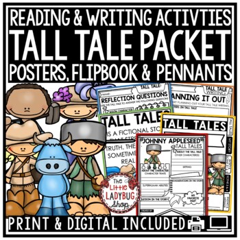 Tall Tales Genre Reading Comprehension Passages, Writing Graphic Organizers-3