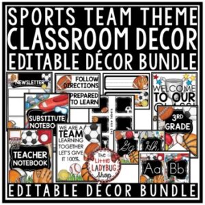 Team Sports Theme Classroom Decor Newsletter Template Editable Back to School-1
