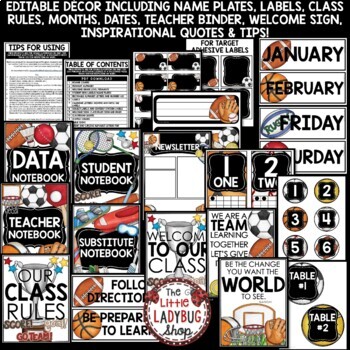 Team Sports Theme Classroom Decor Newsletter Template Editable Back to School-3