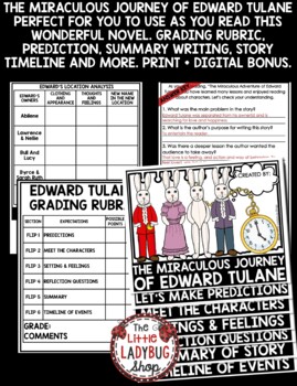 The Miraculous Journey of Edward Tulane Aligned Novel Study Book Review Template-3