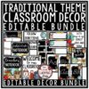Traditional Theme Back to School Bulletin Board: Newsletter Template Editable