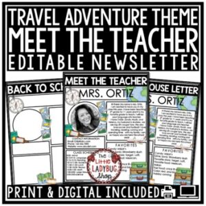 Travel Theme Meet the Teacher Newsletter Template Editable Back to School Letter-1