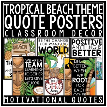 Tropical Beach Classroom Decor Back to School Bulletin Board Motivational Poster-1