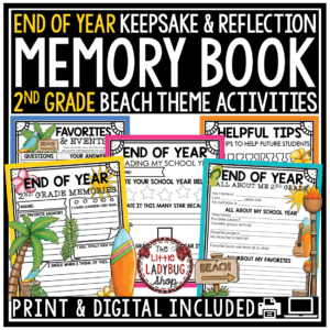 Beach Tropical End of Year Memory Book 2nd Grade Last Week of School
