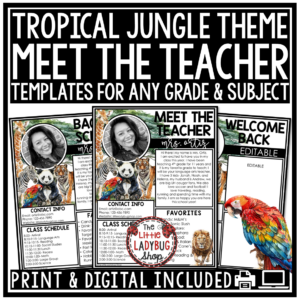 Wild Animal Safari Jungle Tropical Theme Classroom Décor Adventure Expedition